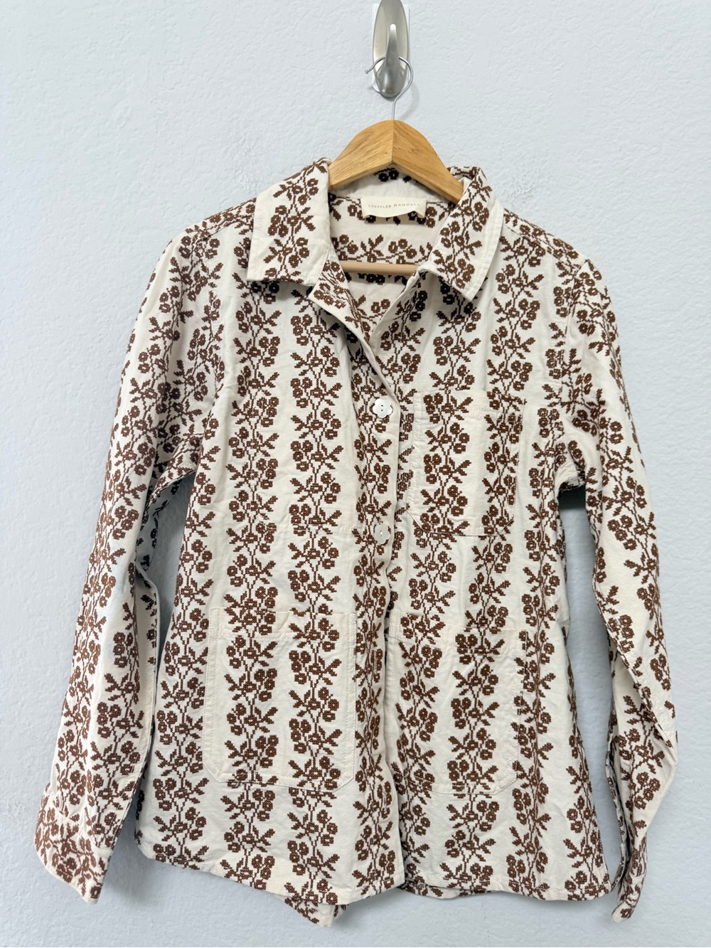 Loeffler Randall Kennedy Embroidered Jacket Cream - Picture 4 of 6
